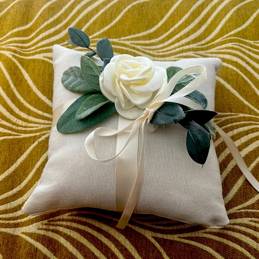 Wedding ring pillow.